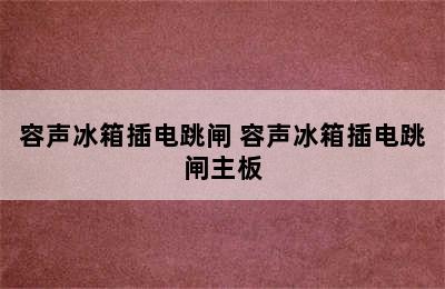 容声冰箱插电跳闸 容声冰箱插电跳闸主板